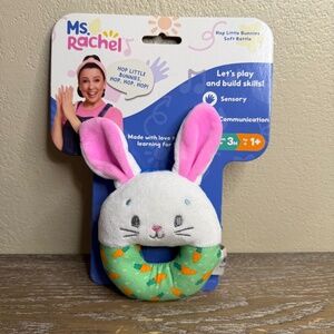 Ms. Rachel Hop Little Bunnies Soft Rattle New